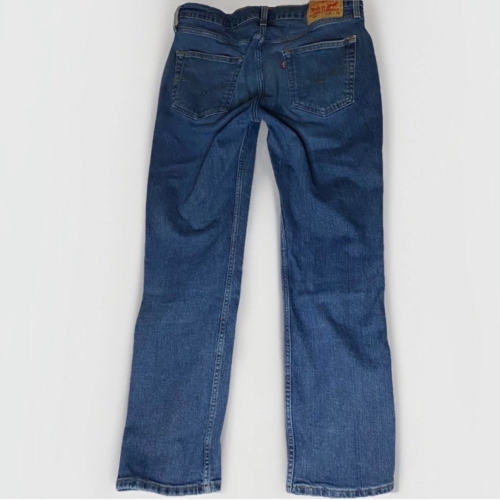Levis Jeans Mens 34x30 Blue 514 Straight Leg Fit Workwear Mid Wash Stretch Denim